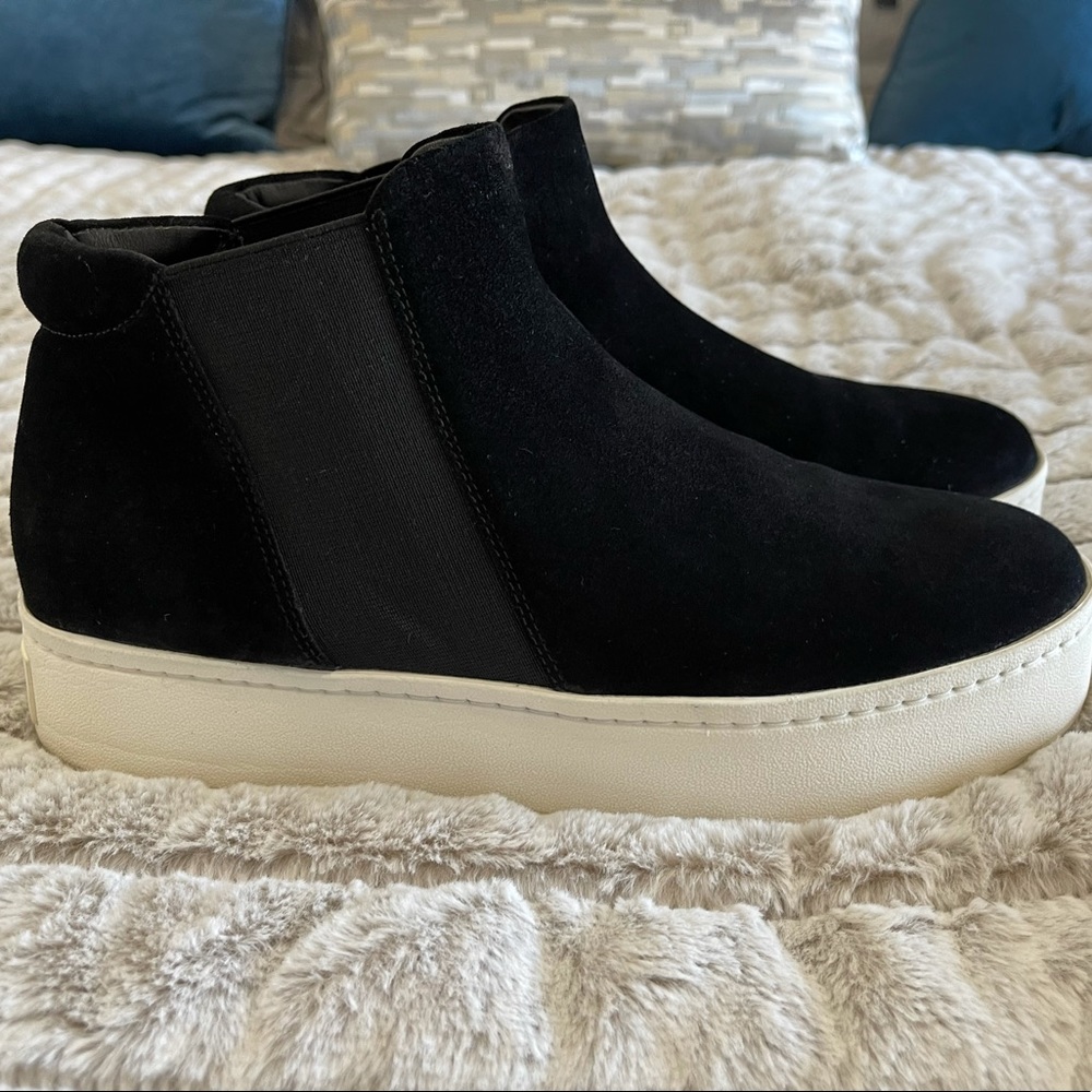 Vince hightop, platform suede sneakers